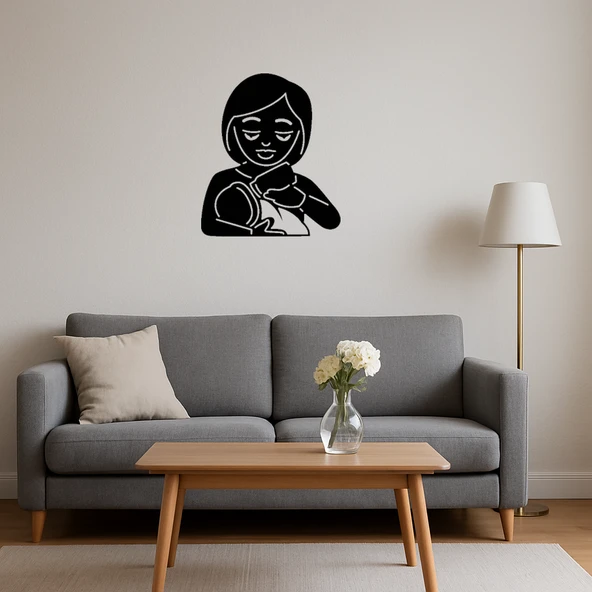 MDF Bebek Besleyen Kadın Emoji Tablosu - Resim 4