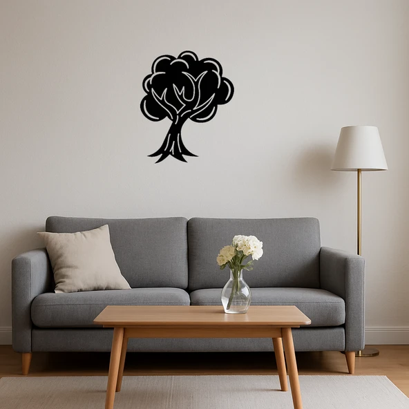 Yapraklı Ağaç Motifli MDF Dekoratif Tablo - Resim 4