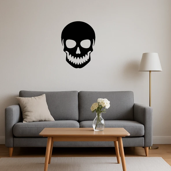 Kafatası Temalı Modern Dekoratif MDF Tablo - Resim 4