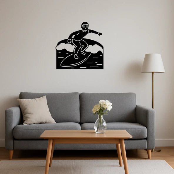 Sörf Yapan Emoji Dekoratif Tablo - Resim 4