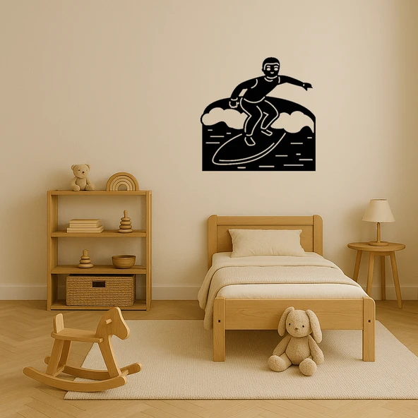 Sörf Yapan Emoji Dekoratif Tablo - Resim 3