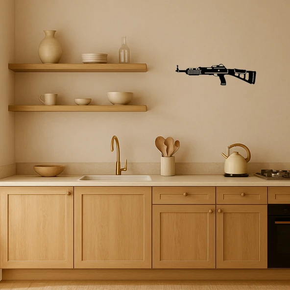 Dekoratif Uzun Namlulu Tüfek Tablo - Resim 2