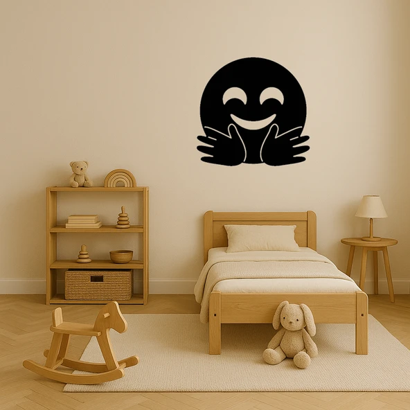 Sarılan Yüz Emoji MDF Dekoratif Tablo - Resim 3