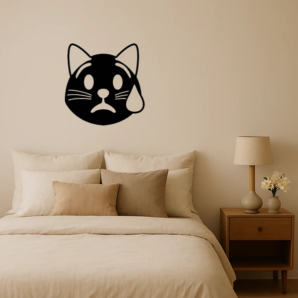 Ağlayan Kedi Yüz İfadeli Dekoratif Tablo ürün görseli