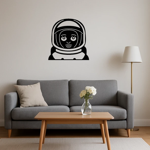 Astronot Kadın Emoji Dekoratif Tablo - Resim 4