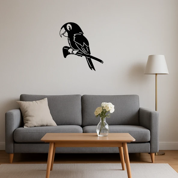 Renkli MDF Papağan Tasarımlı Dekoratif Duvar Tablosu - Resim 4