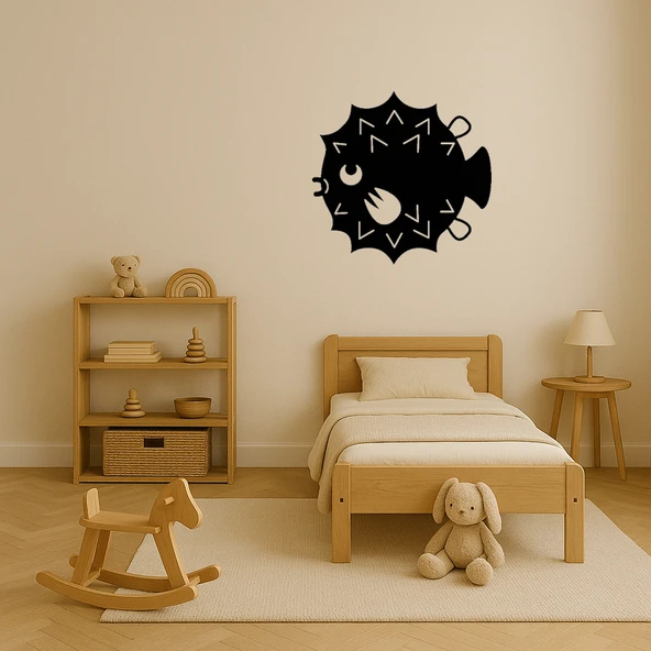 Kirpi Balığı Tasarımlı MDF Dekoratif Tablo - Resim 2