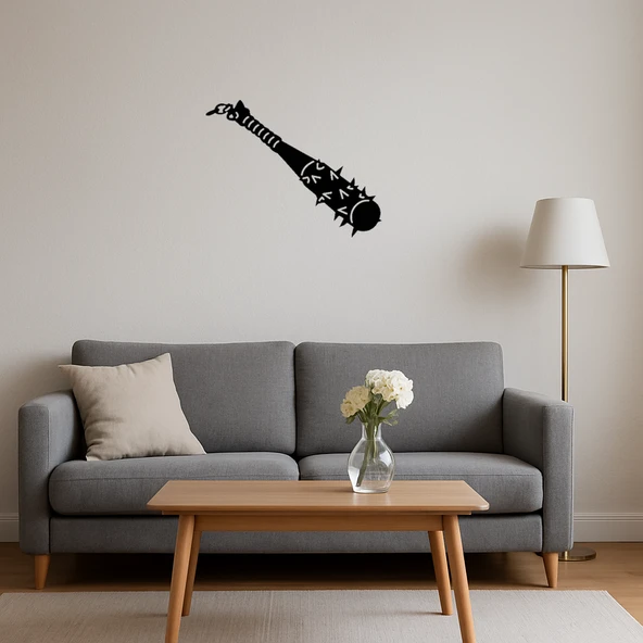 Dekoratif Ortaçağ Ahşap Mace Tablo - Resim 4