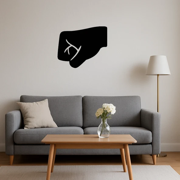 Sol Yönlü Yumruk MDF Duvar Sanatı - Resim 4