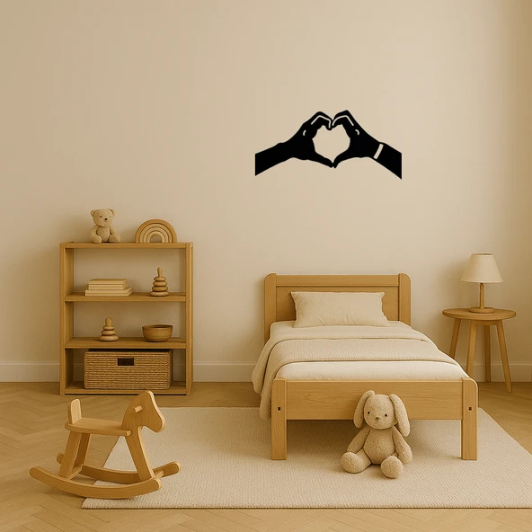 Kalp ve Eller Dekoratif Tablo - Resim 4