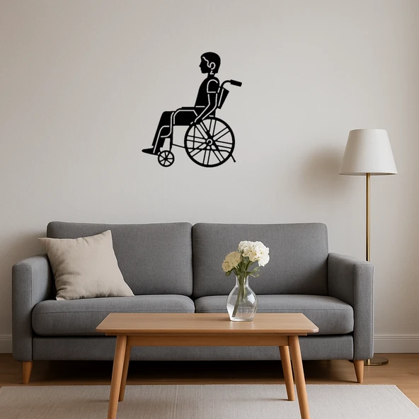 Dekoratif Manuel Tekerlekli Sandalye Tablosu - Resim 4