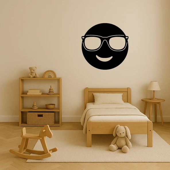 Havalı Güneş Gözlüklü Yüz Dekoratif Tablo - 3mm MDF - Resim 2