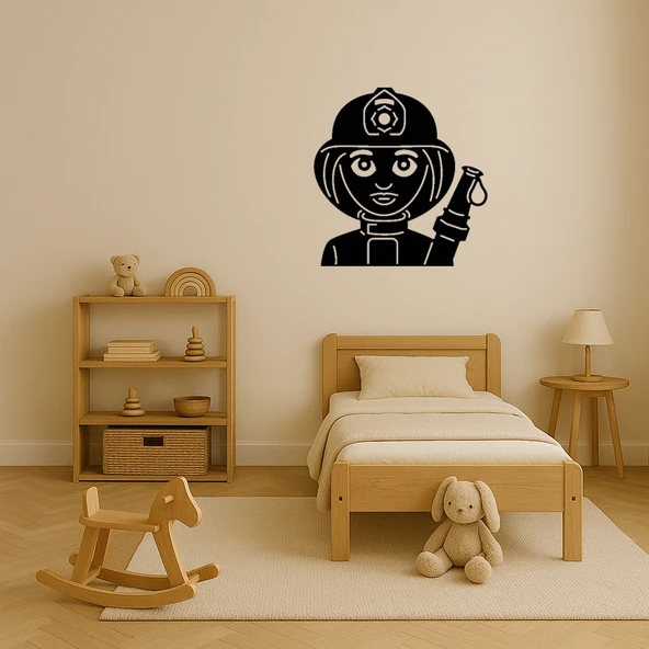 İtfaiyeci Kadın Dekoratif Tablo - Resim 3