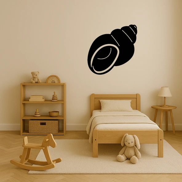 Spiral Deniz Kabuğu Motifli Deniz Temalı Duvar Tablosu - Resim 3