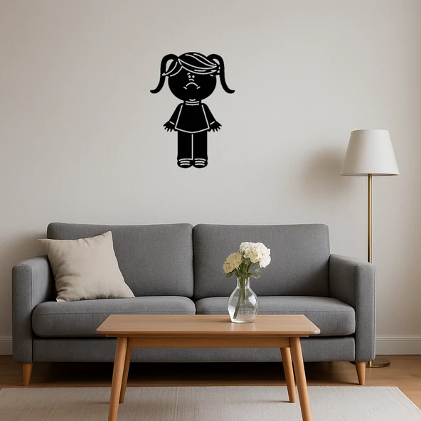 Üzeri Duygusal Kız Portresi Dekoratif Tablo - Resim 4