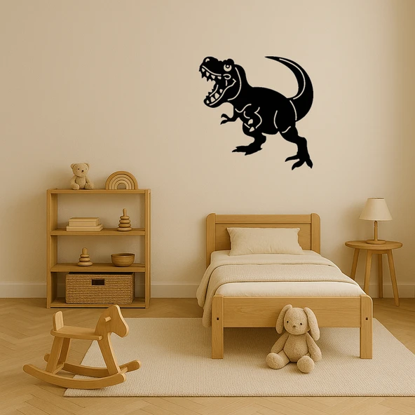 T-Rex Figürlü Dinozor Temalı İç Mekan Tablosu - Resim 3