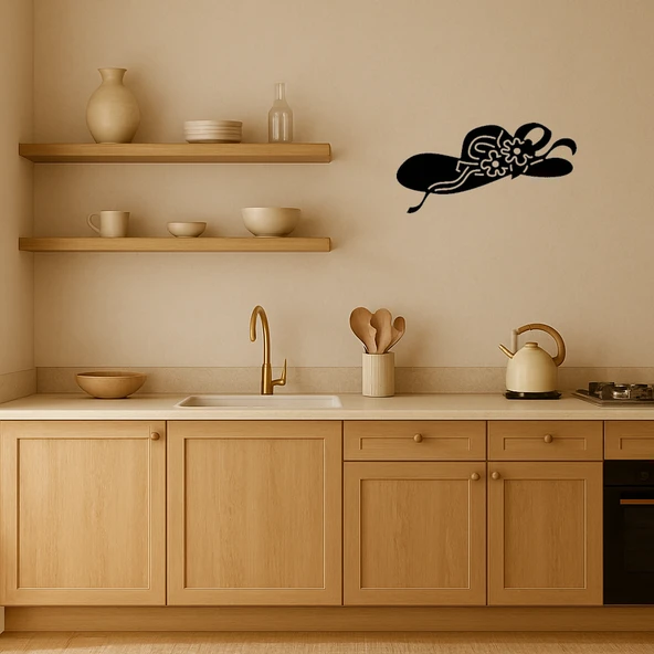 Çiçekli Şapkalı Kadın MDF Duvar Dekoru - Resim 2