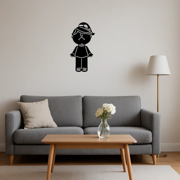 Üzeri Hüzünlü Kız Dekoratif Tablo - Resim 4