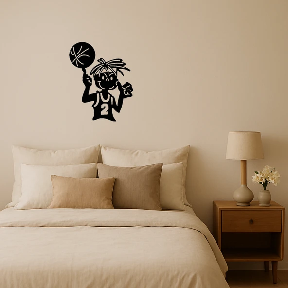 Parmakta Dönen Basketbol MDF Dekoratif Tablo ürün görseli