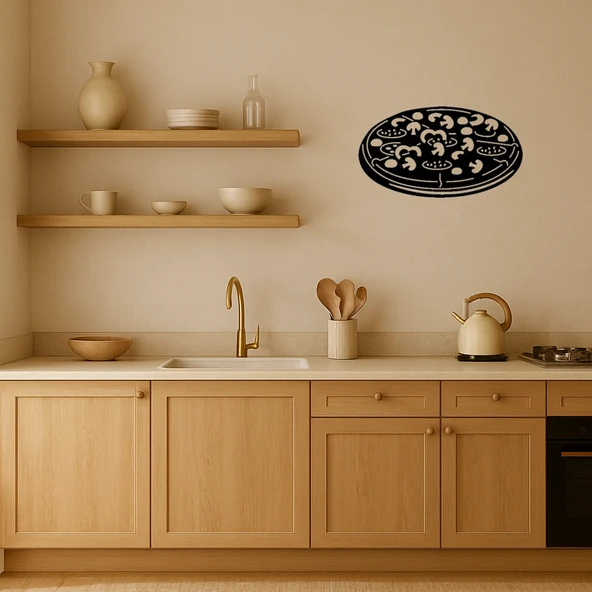 Zeytin ve Dolmalık Biberli Pizza Dekoratif Tablo - Resim 2