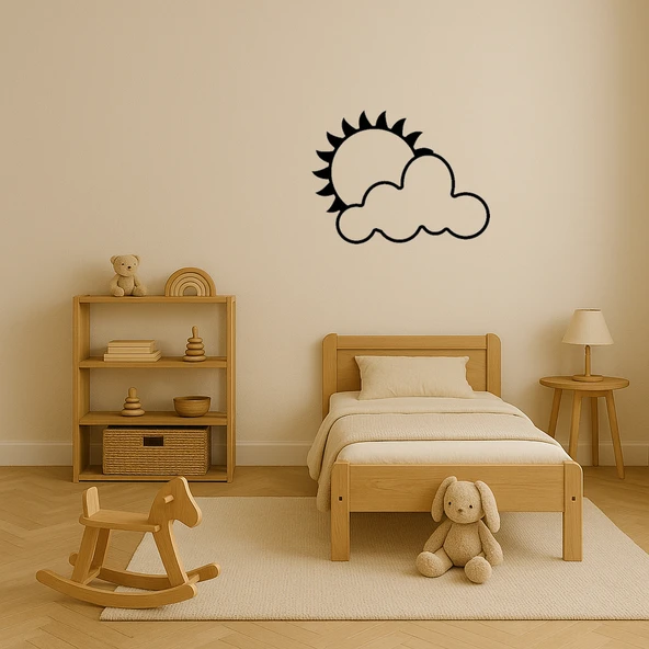 Bulutlarla Kaplı Güneş Dekoratif Tablo - Resim 3