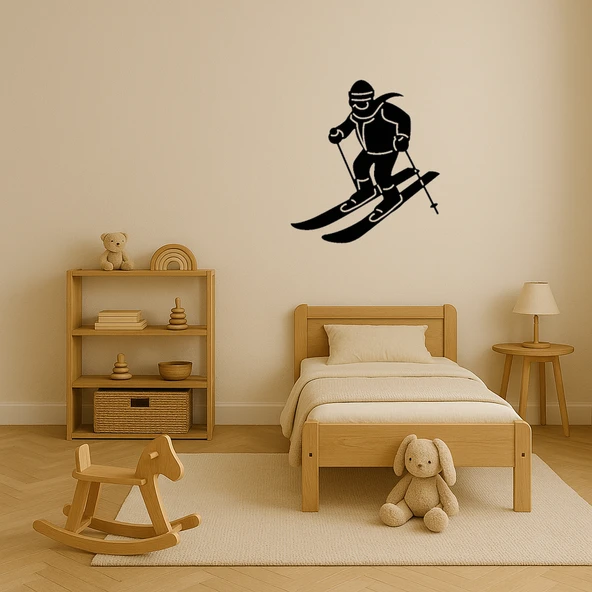 Kayakçı Kış Sporları Temalı Duvar Tablosu - Resim 3