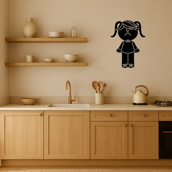 Üzeri Duygusal Kız Portresi Dekoratif Tablo - Resim 2