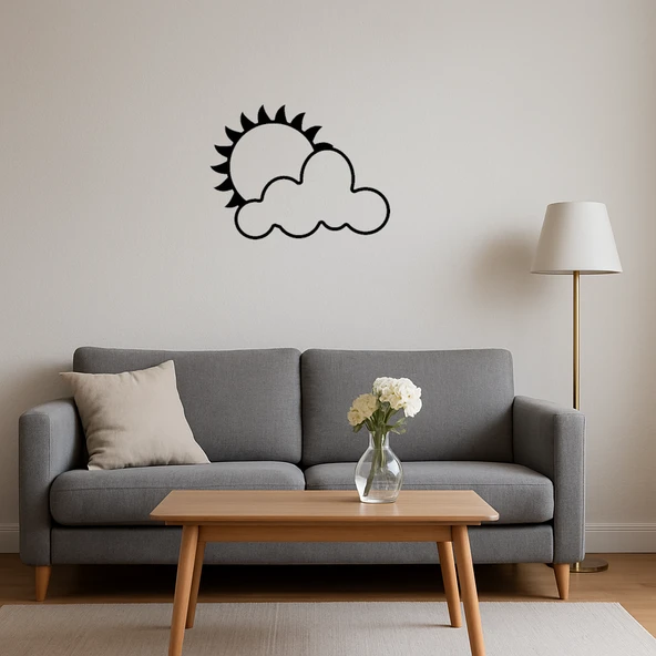 Bulutlarla Kaplı Güneş Dekoratif Tablo - Resim 4