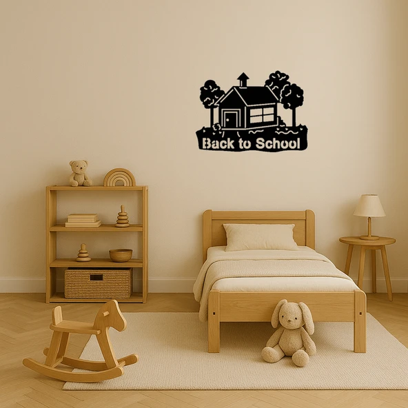 Okula Dönüş Binası Dekoratif Tablo - Resim 3