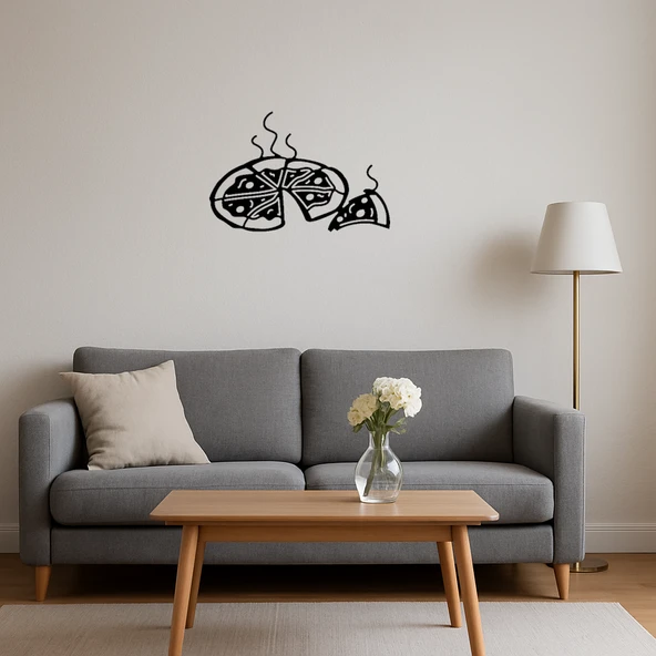 Sıcak ve Lezzetli Pizza Dekoratif Tablo - Resim 4