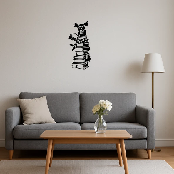 Kitap Okuyan Kız Dekoratif Tablo - Resim 4