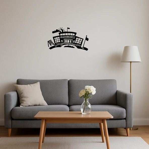 İlkokul Binası Dekoratif Tablo - Resim 3