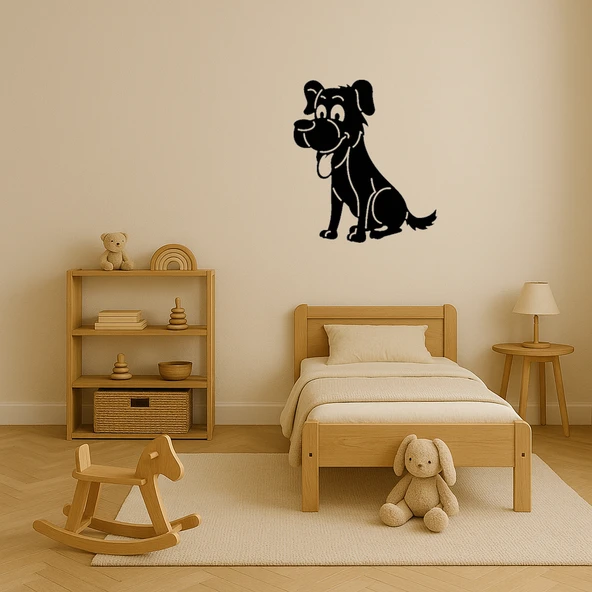 Dili Dışarıda Köpek Dekoratif MDF Tablo - Resim 3