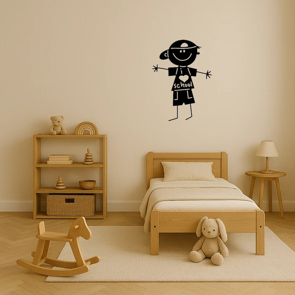 Okul Çocuğu Temalı Dekoratif MDF Tablo - Resim 3