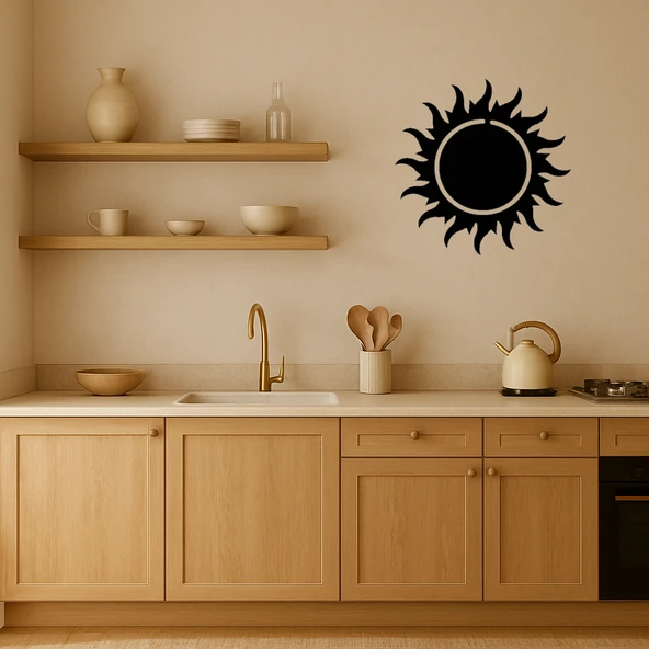 Turuncu Alevli Güneş MDF Dekoratif Tablo - Resim 2