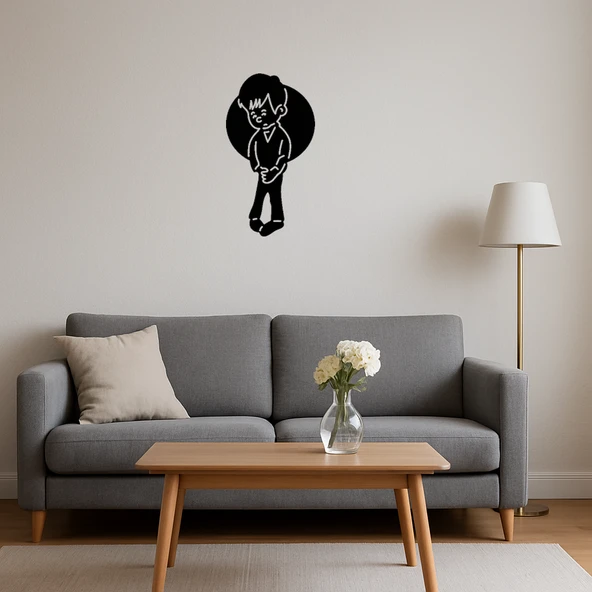 Utangaç Çocuk MDF Dekoratif Tablo - Resim 3