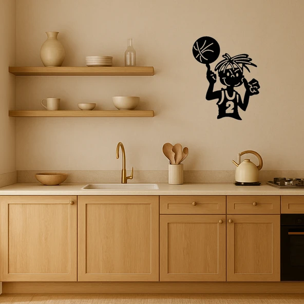 Parmakta Dönen Basketbol MDF Dekoratif Tablo - Resim 2