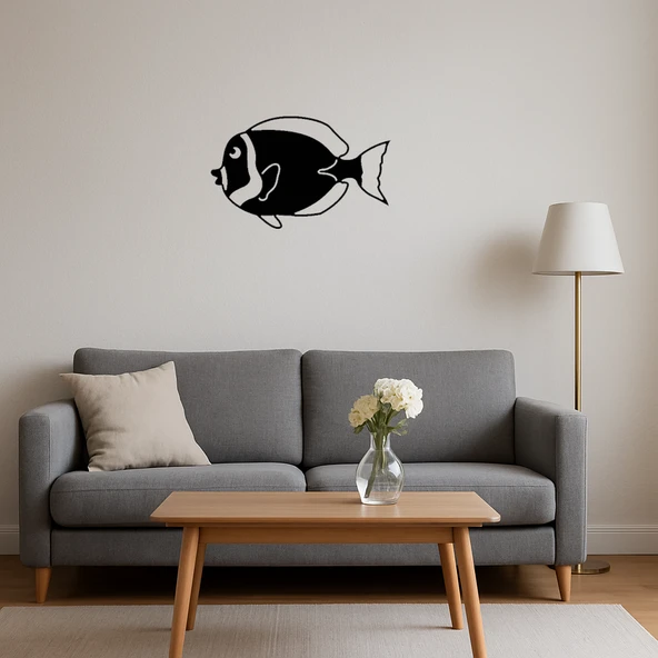 Tropikal Balık Temalı Renkli Dekoratif İç Mekan Tablosu - Resim 4