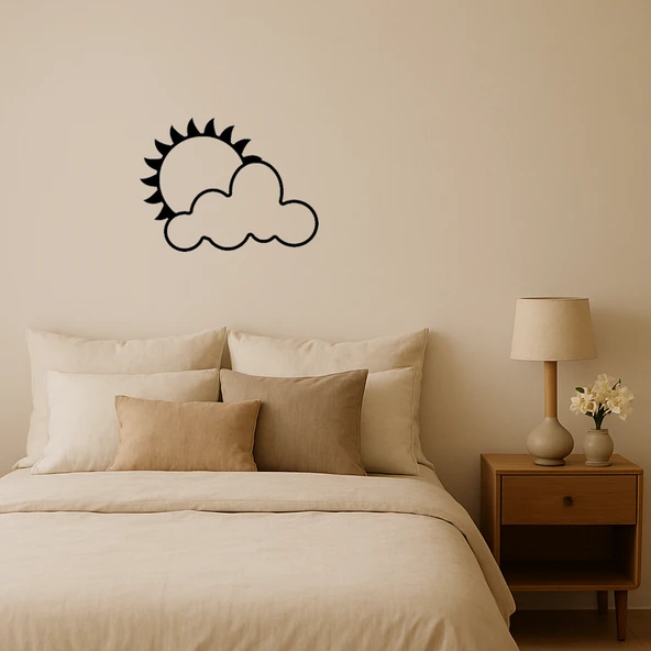 Bulutlarla Kaplı Güneş Dekoratif Tablo ürün görseli