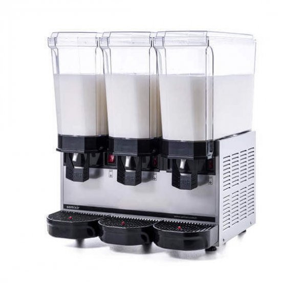 Samixir Klasik Triple Soğuk İçecek Dispenseri, 20+20+20 L, Fıskiye-Karıştırıcı-Karıştırıcı, Inox