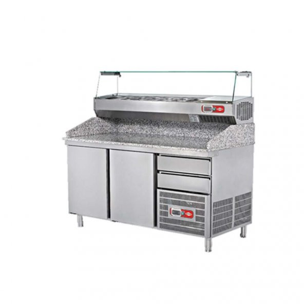 EMPERO EMP.160.80.02 Granit Tablalı Hamur Hazırlık Buzdolabı (2 kapılı)
