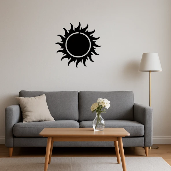 Turuncu Alevli Güneş MDF Dekoratif Tablo - Resim 4