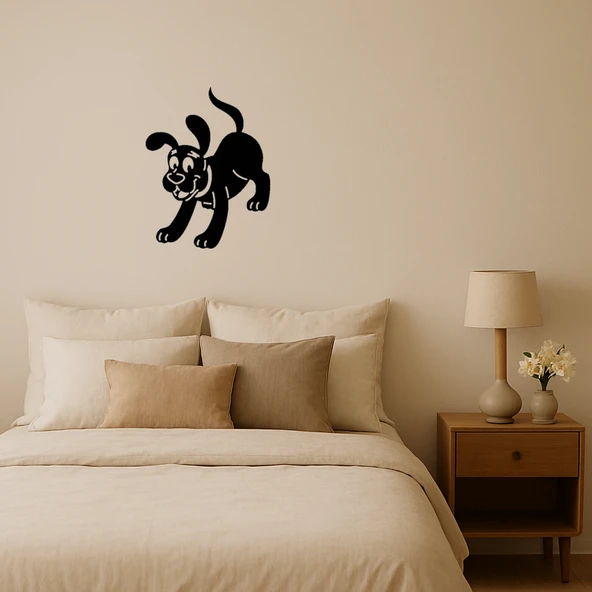 Kırmızı Renkli Köpek Dekoratif Duvar Tablosu ürün görseli