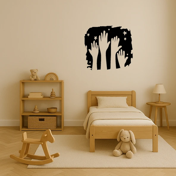 Eller ve Yıldızlar Dekoratif Tablo - Resim 2