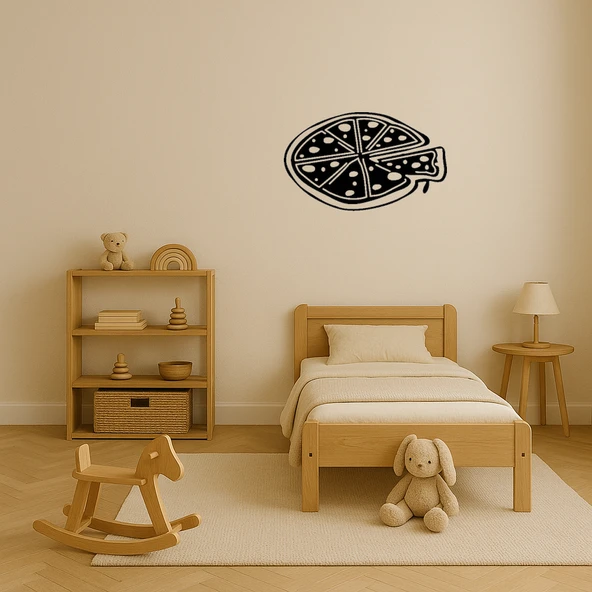 Büyük Pepperoni Pizza Dekoratif MDF Tablo - Resim 3