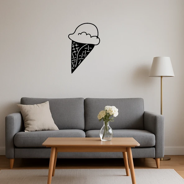 Dondurma Külahı Tasarımlı Renkli MDF Tablo - Resim 4