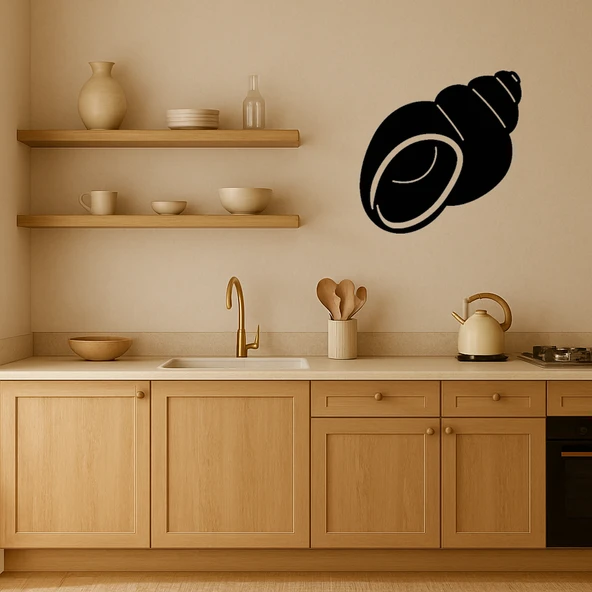 Spiral Deniz Kabuğu Motifli Deniz Temalı Duvar Tablosu - Resim 2