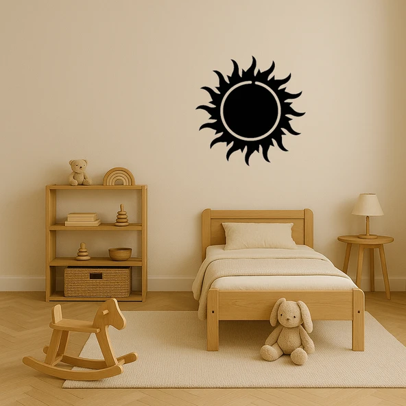 Turuncu Alevli Güneş MDF Dekoratif Tablo - Resim 3