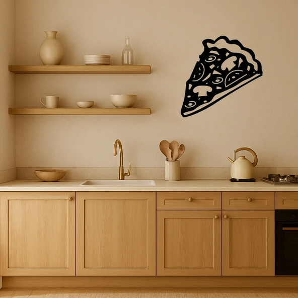 Tek Dilim Pizza Dekoratif MDF Tablo - Resim 2