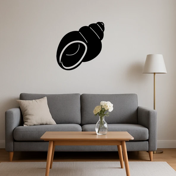 Spiral Deniz Kabuğu Motifli Deniz Temalı Duvar Tablosu - Resim 4